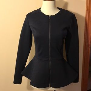 Topshop Peplum zipper top